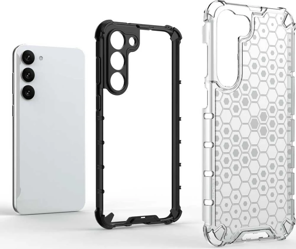 Hurtel Honeycomb dėklas skirtas Samsung Galaxy S23 +, skaidrus