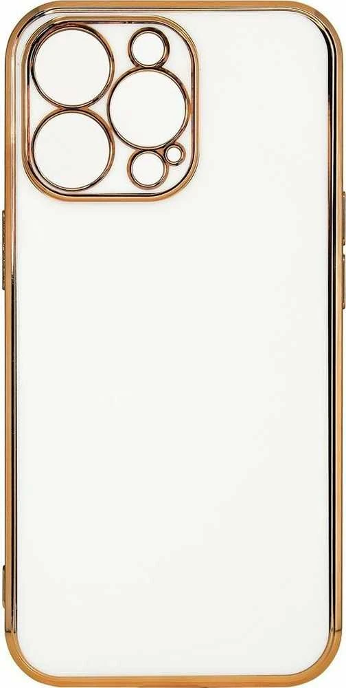 Hurtel Lighting dėklas skirtas Xiaomi Redmi Note 11, baltos spalvos su auksniu rėmeliu