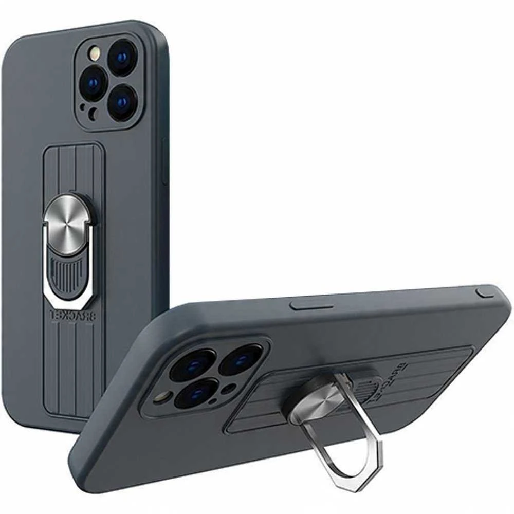 Hurtel Ring silikoninis dėklas skirtas Xiaomi Poco M4 Pro 5G, mėlynas