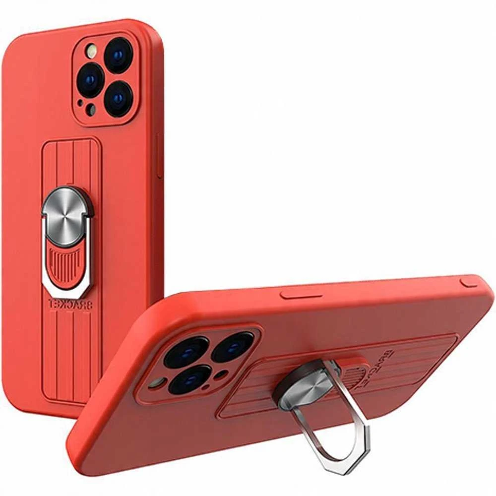 Hurtel Ring silikoninis dėklas skirtas Xiaomi Poco X4 Pro 5G, raudonas