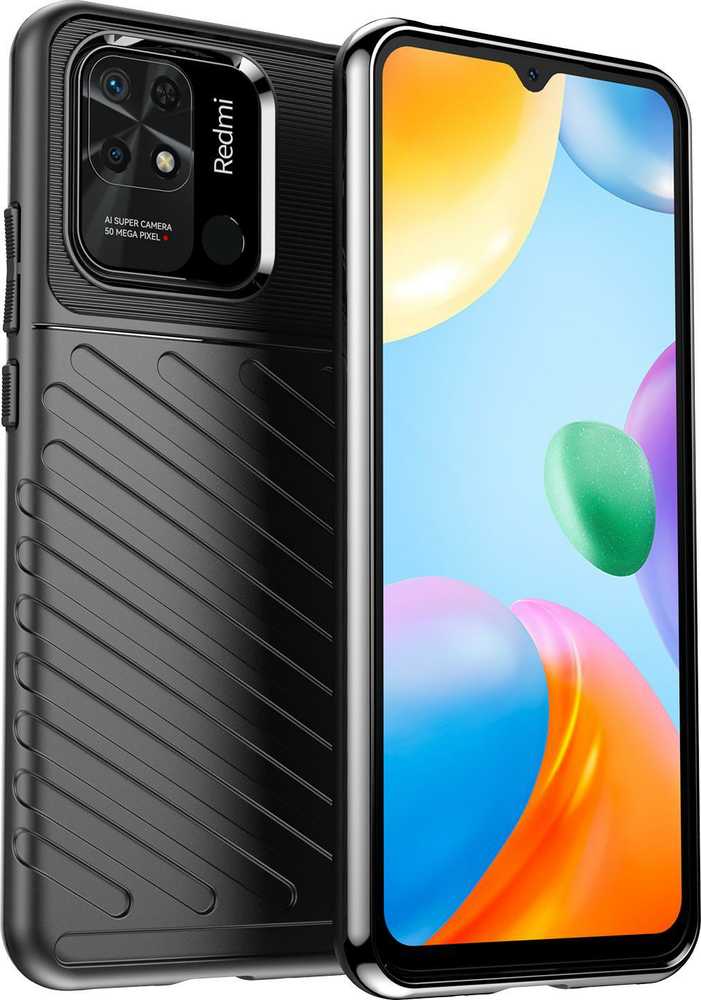 Dėklas iLike Hurtel Thunder Case Lankstus šarvuotas atveju Xiaomi Radmi 10C padengti juoda