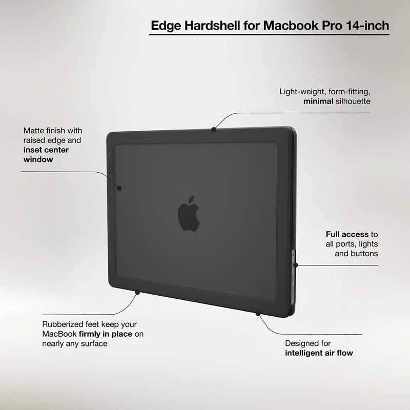 „Incase Edge“ kietasis dėklas – „MacBook Pro 14“ M4/M3/M2/M1/2024-2021 Juodas
