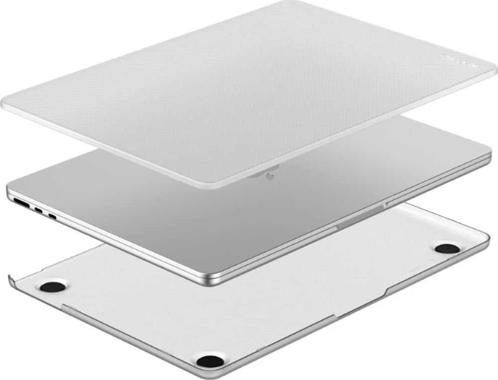 „MacBook Air“ 13,6 colio M2 (2022 m.) „Incase Hardshell“ dėklas (taškai / skaidrus)