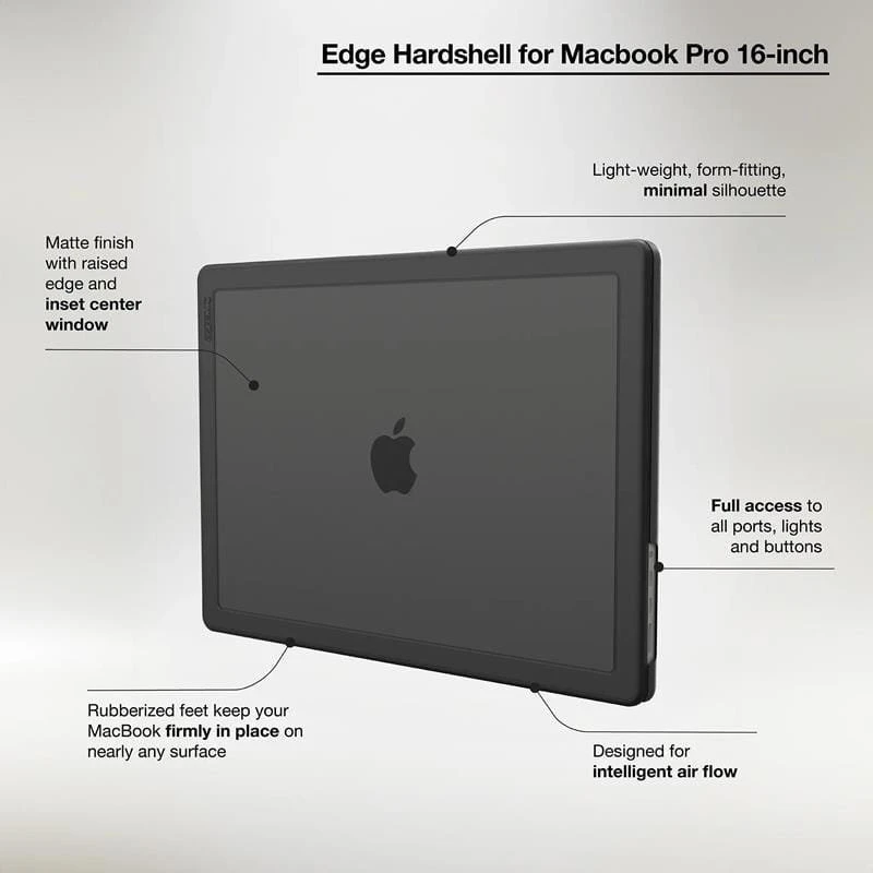 „Incase Edge“ kietasis dėklas – „MacBook Pro 16 M4/M3/M2/M1/2024-2021“ Juodas