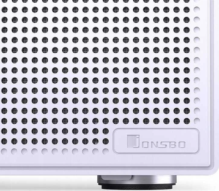 Jonsbo N4 NAS-kompiuterio korpusas – baltos spalvos