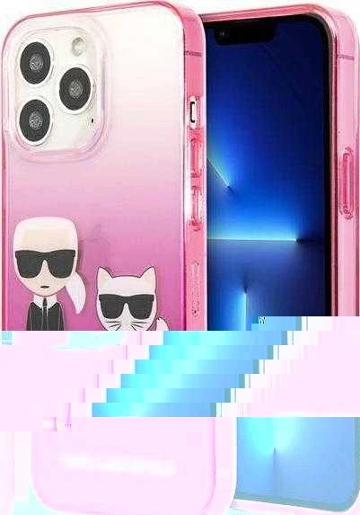 Karl Lagerfeld KLHCP13LTGKCP Apple iPhone 13 Pro / 13 6,1″ kietas dėklas rožinės spalvos Gradient Ikonik Karl & Chou