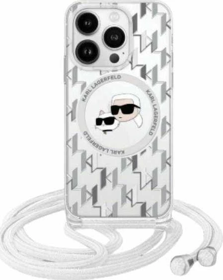 Karl Lagerfeld KLHMP16XHCKCKLCT Apple iPhone 16 Pro Max 6.9″ skaidrus kietas dėklas IML Crossbody Monogram