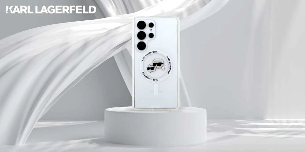 Karl Lagerfeld IML K&CH Heads MagSafe dėklas skirtas Samsung Galaxy S25 Ultra skaidrus