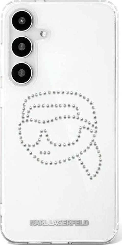 Dėklas Karl Lagerfeld Rhinestones Karl Head Logo Samsung Galaxy S25 skaidrus
