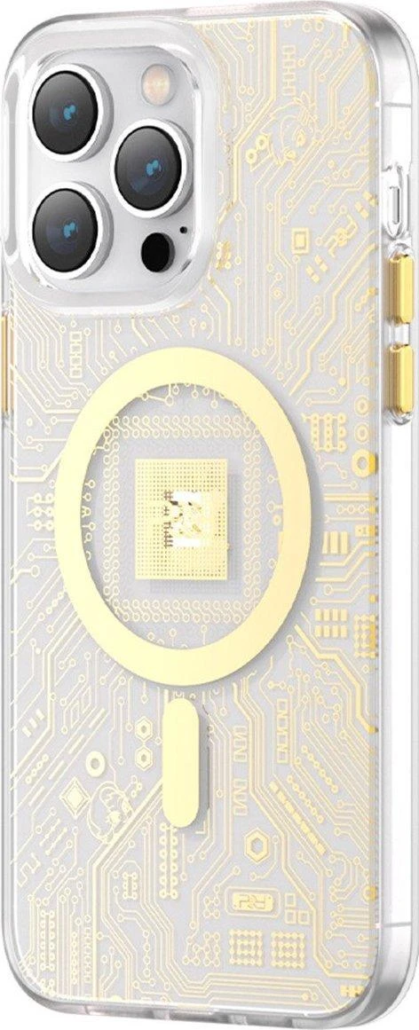 Dėklas Kingxbar PQY Geek Series magnetic iPhone 14 Plus MagSafe auksinis