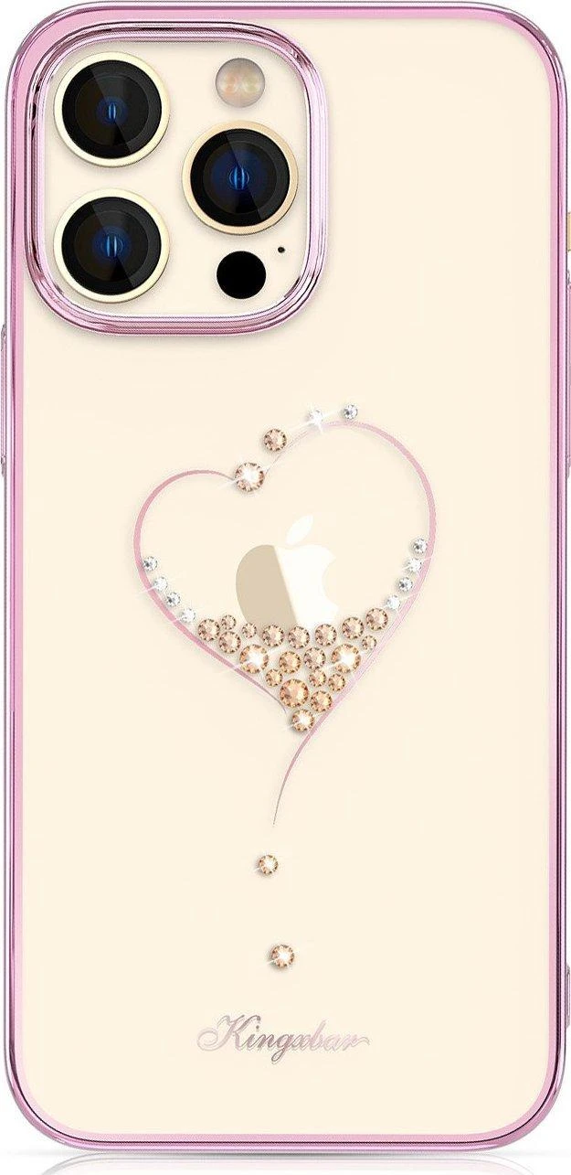 Silicone with Swarovski crystals Kingxbar Wish Series iPhone 14 Plus – dėklas telefonui rožinės spalvos