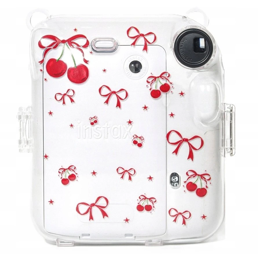 „LoveInstant“ dėklas, skirtas „Fuji Instax Mini 12“ standžiam dėklui su dirželiu / raudonųjų vyšnių spalvos