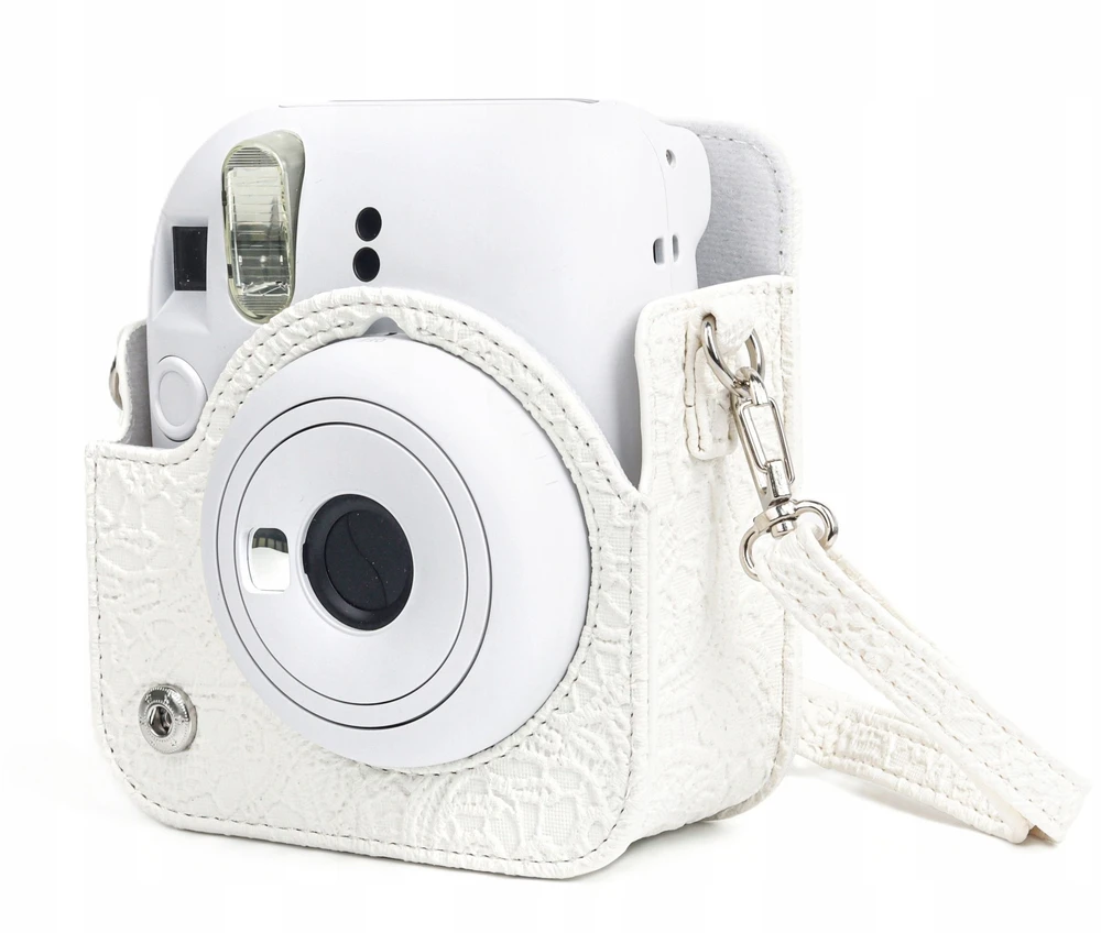 Dėklas LoveInstant Futerał Dėklas Dėklas Krepšys Osłona Case Do Fuji Fujifilm Instax Mini 12 / Haft Baltas (SB12282)