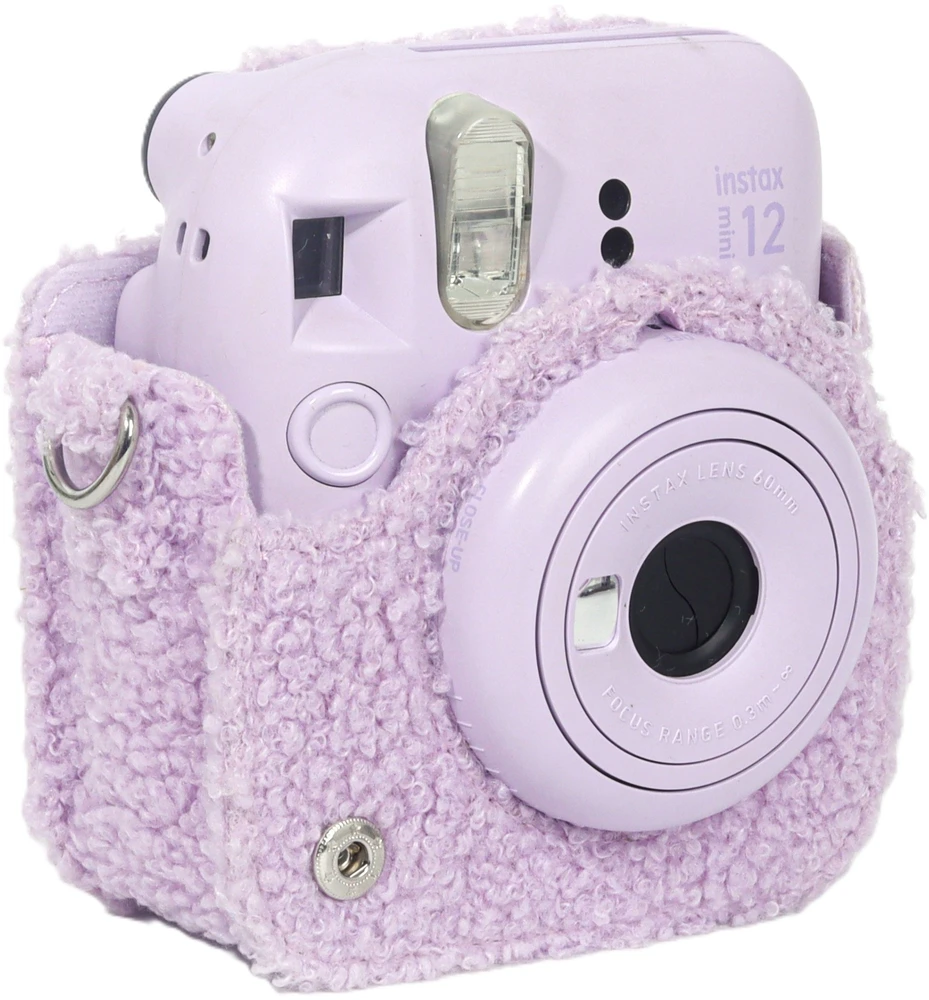 „LoveInstant“ dėklas, skirtas „Fujifilm Fuji Instax Mini 12“ / pliušinis kačiukas / violetinė spalva