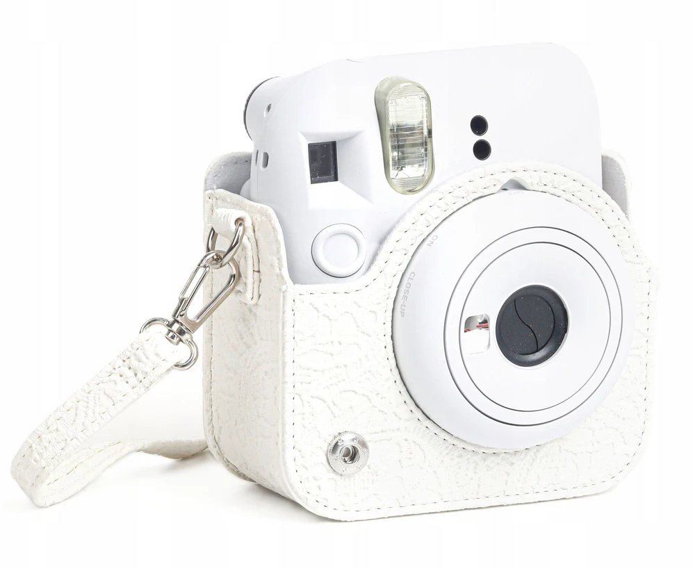 Dėklas LoveInstant Futerał Dėklas Dėklas Krepšys Osłona Case Do Fuji Fujifilm Instax Mini 12 / Haft Baltas (SB12282)