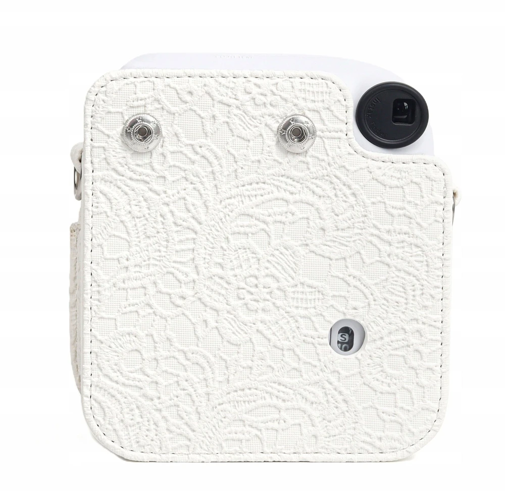Dėklas LoveInstant Futerał Dėklas Dėklas Krepšys Osłona Case Do Fuji Fujifilm Instax Mini 12 / Haft Baltas (SB12282)