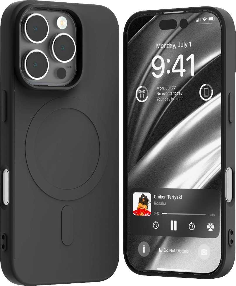 Dėklas Mercury MagSafe Semi-Silicone Apple iPhone 16 Pro 6,3″ juodos spalvos