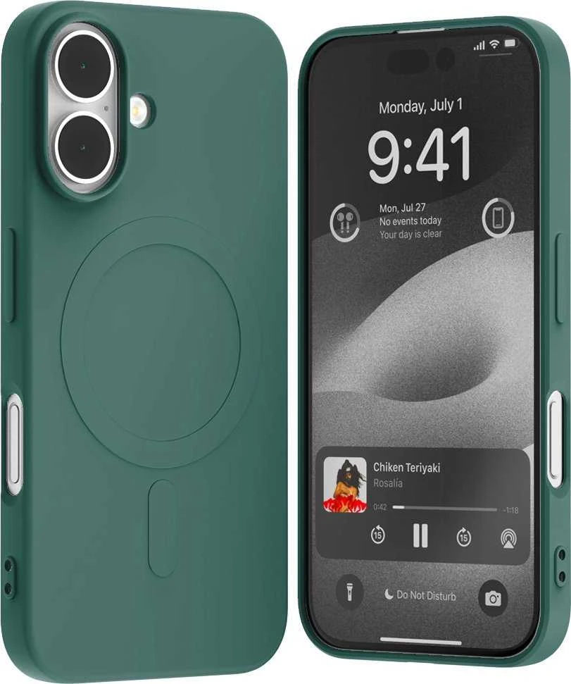 Dėklas Mercury MagSafe Semi-Silicone Apple iPhone 16 6,1″ žalios spalvos