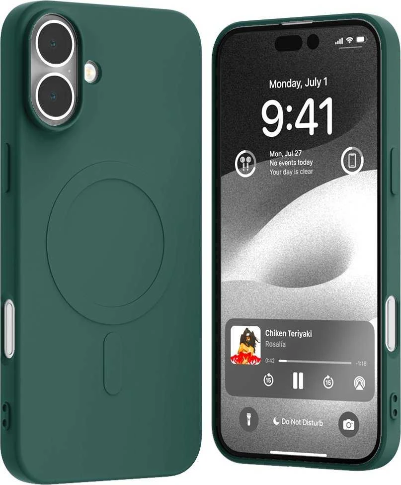 Dėklas Mercury MagSafe Semi-Silicone Apple iPhone 16 Plus 6,7″ žalios spalvos