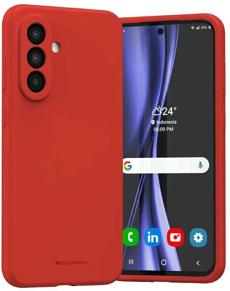 Dėklas Mercury Silicone Samsung A56 raudonos spalvos/red