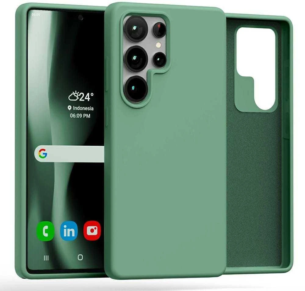 Dėklas Mercury Silikoninis dėklas Samsung S938 S25 Ultra tamsiai žalias