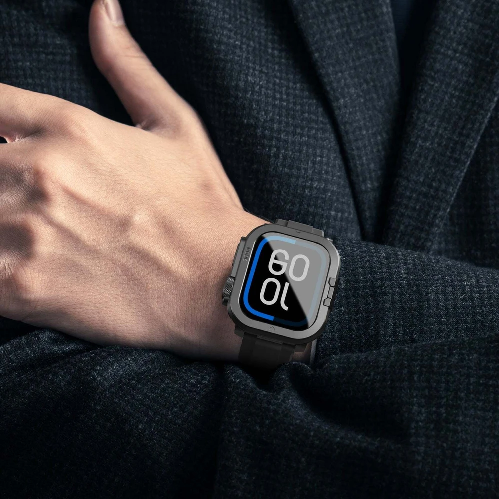 Marka Niezdefiniowana „AmazingThing Titan Pro“ metalinis dėklas, skirtas „Apple Watch 11“ (46 mm), aliuminis, juodas