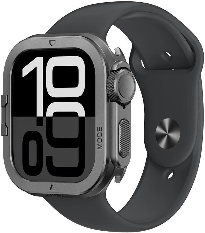 Marka Niezdefiniowana „AmazingThing Titan Pro“ metalinis dėklas, skirtas „Apple Watch 11“ (46 mm), aliuminis, juodas