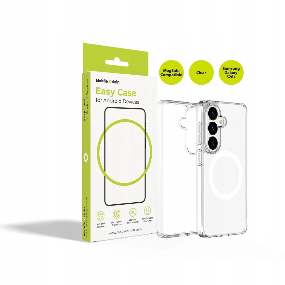 Cases And Covers „Alza Mobile Origin Easy“ dėklas, „MagSafe“, „Skydrus“ – „Samsung Galaxy S26+“