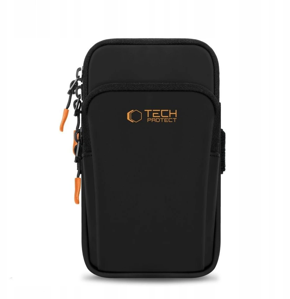 Dėklas Tech-Protect M7 Universal Sport Armband Case – juodos spalvos ir oranžinės spalvos
