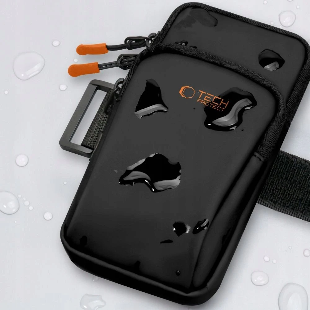 Dėklas Tech-Protect M7 Universal Sport Armband Case – juodos spalvos ir oranžinės spalvos