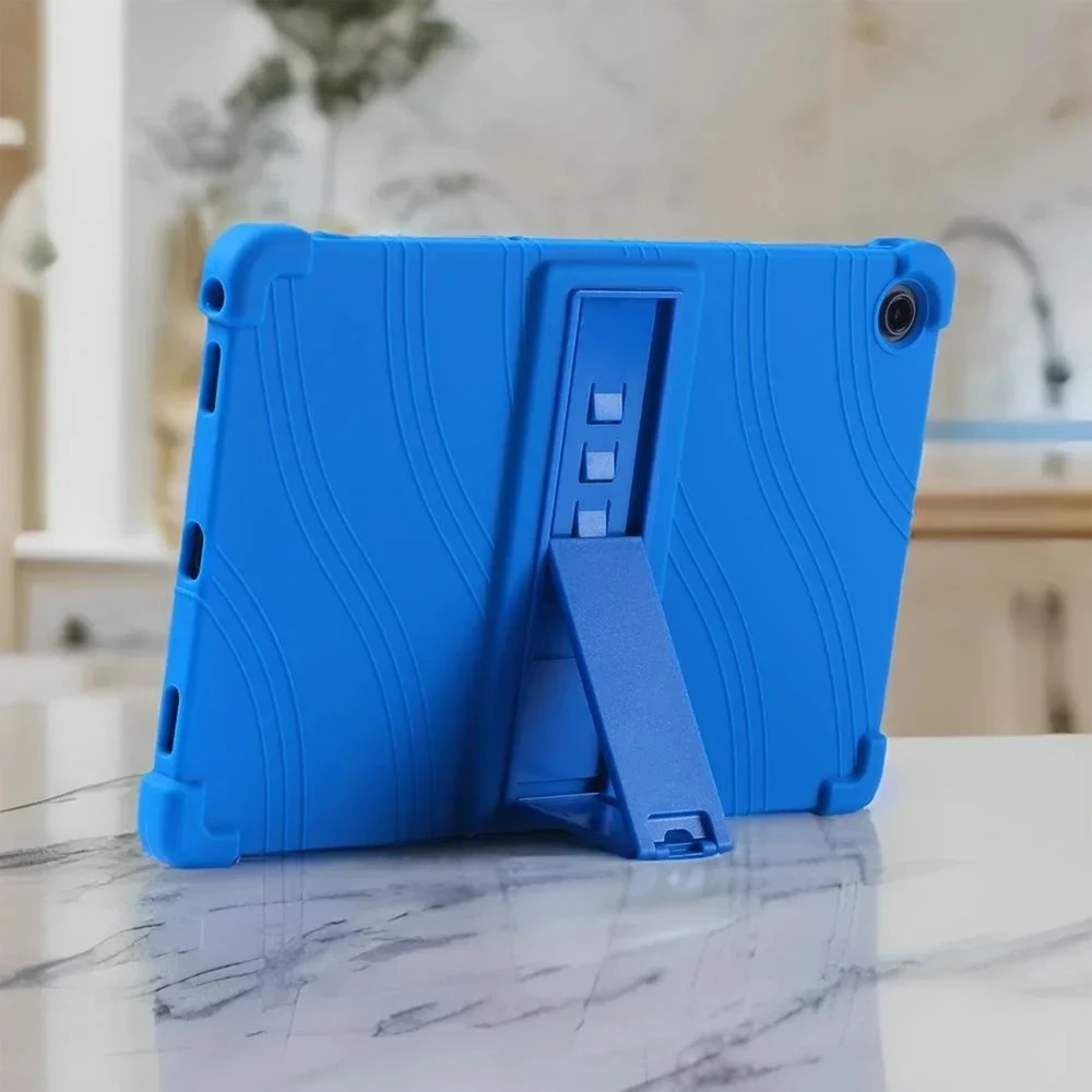 Planšetinio kompiuterio dėklas 4kom.pl Armor skirtas Lenovo Tab 10.1 2025 / XU, mėlynas – apsauginis su stovu