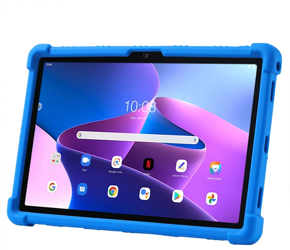 Planšetinio kompiuterio dėklas 4kom.pl Armor skirtas Lenovo Tab 10.1 2025 / XU, mėlynas – apsauginis su stovu