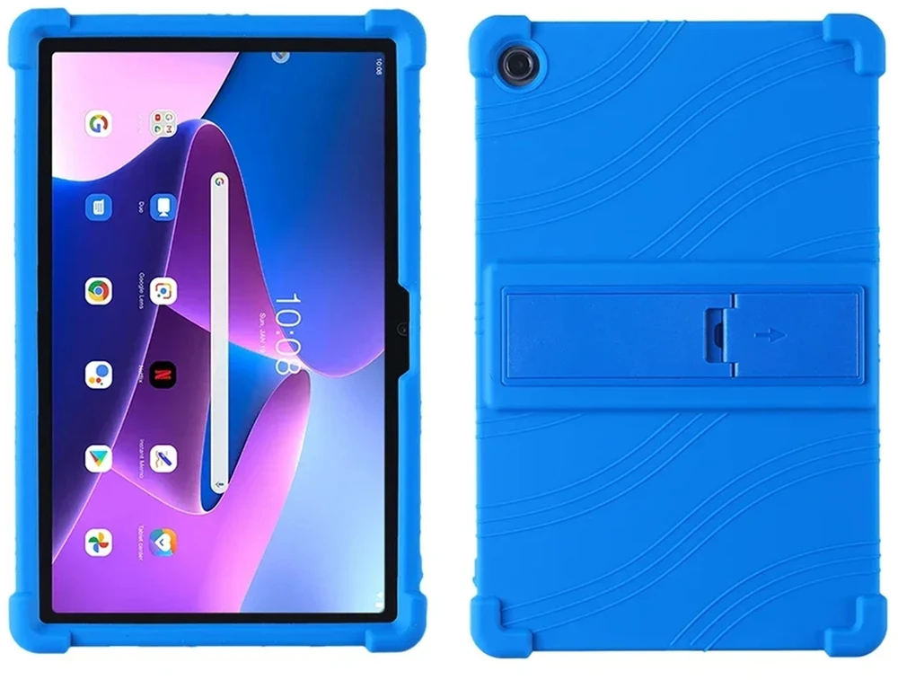 Planšetinio kompiuterio dėklas 4kom.pl Armor skirtas Lenovo Tab 10.1 2025 / XU, mėlynas – apsauginis su stovu