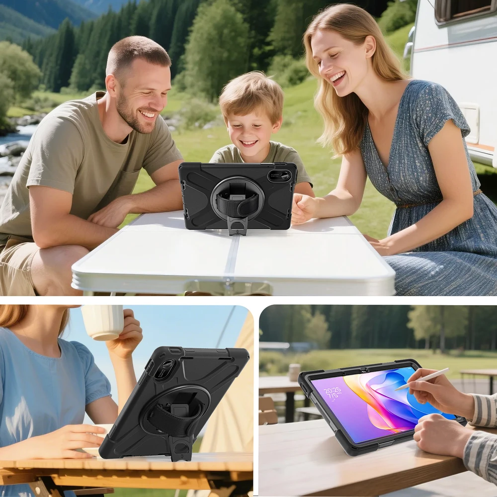 Planšetinio kompiuterio dėklas 4kom.pl Armor, skirtas Xiaomi Redmi Pad 2 11 2025, šarvuotas / Redmi Pad 2 11 2025 – apsauginis su stovu