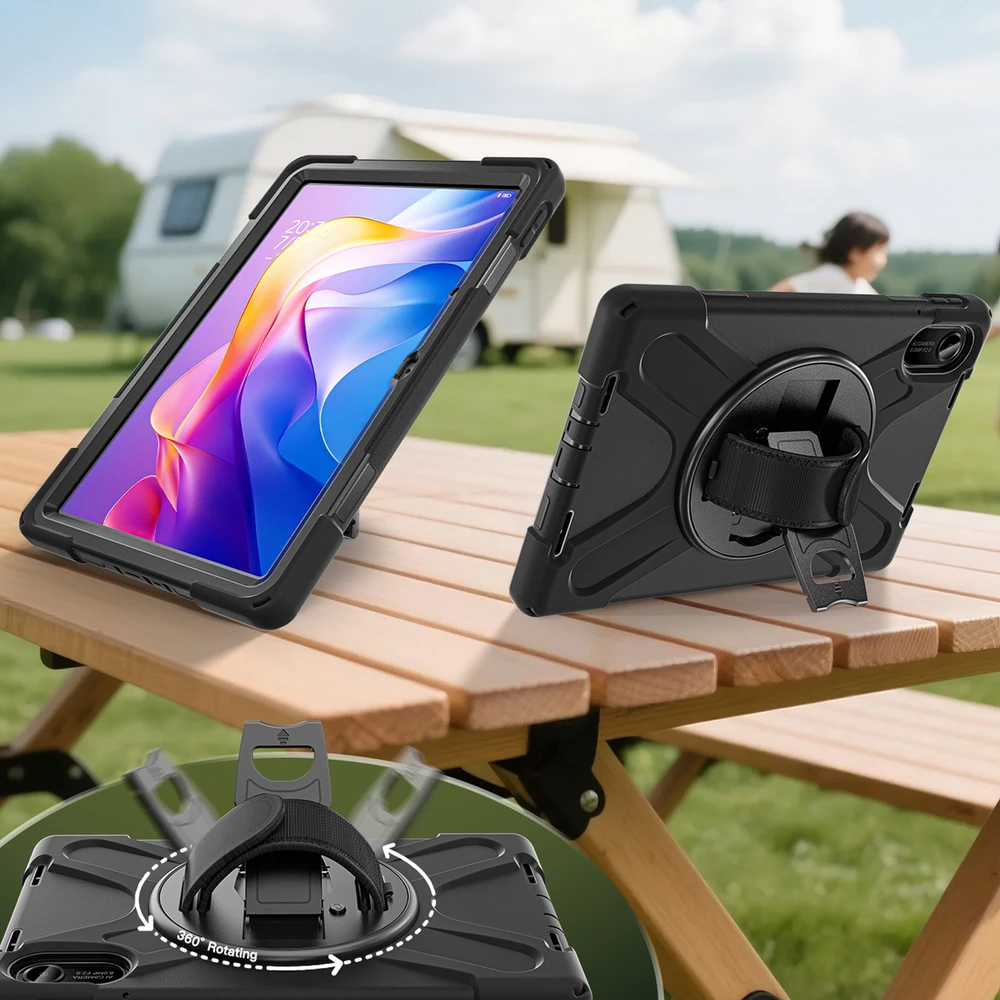 Planšetinio kompiuterio dėklas 4kom.pl Armor, skirtas Xiaomi Redmi Pad 2 11 2025, šarvuotas / Redmi Pad 2 11 2025 – apsauginis su stovu