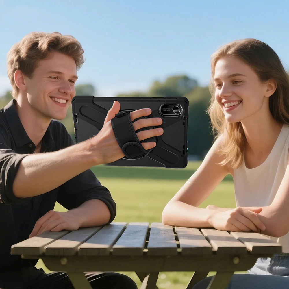 Planšetinio kompiuterio dėklas 4kom.pl Armor, skirtas Xiaomi Redmi Pad 2 11 2025, šarvuotas / Redmi Pad 2 11 2025 – apsauginis su stovu