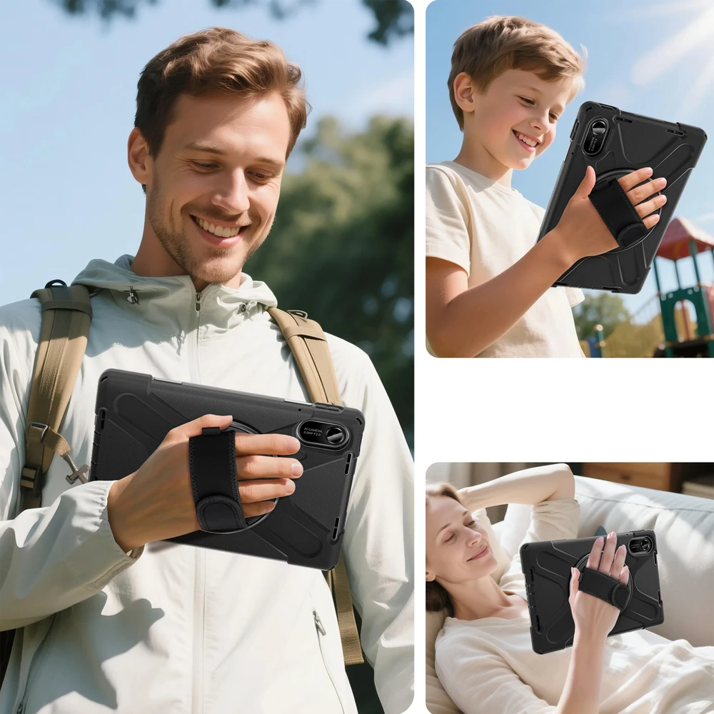 Planšetinio kompiuterio dėklas 4kom.pl Armor, skirtas Xiaomi Redmi Pad 2 11 2025, šarvuotas / Redmi Pad 2 11 2025 – apsauginis su stovu