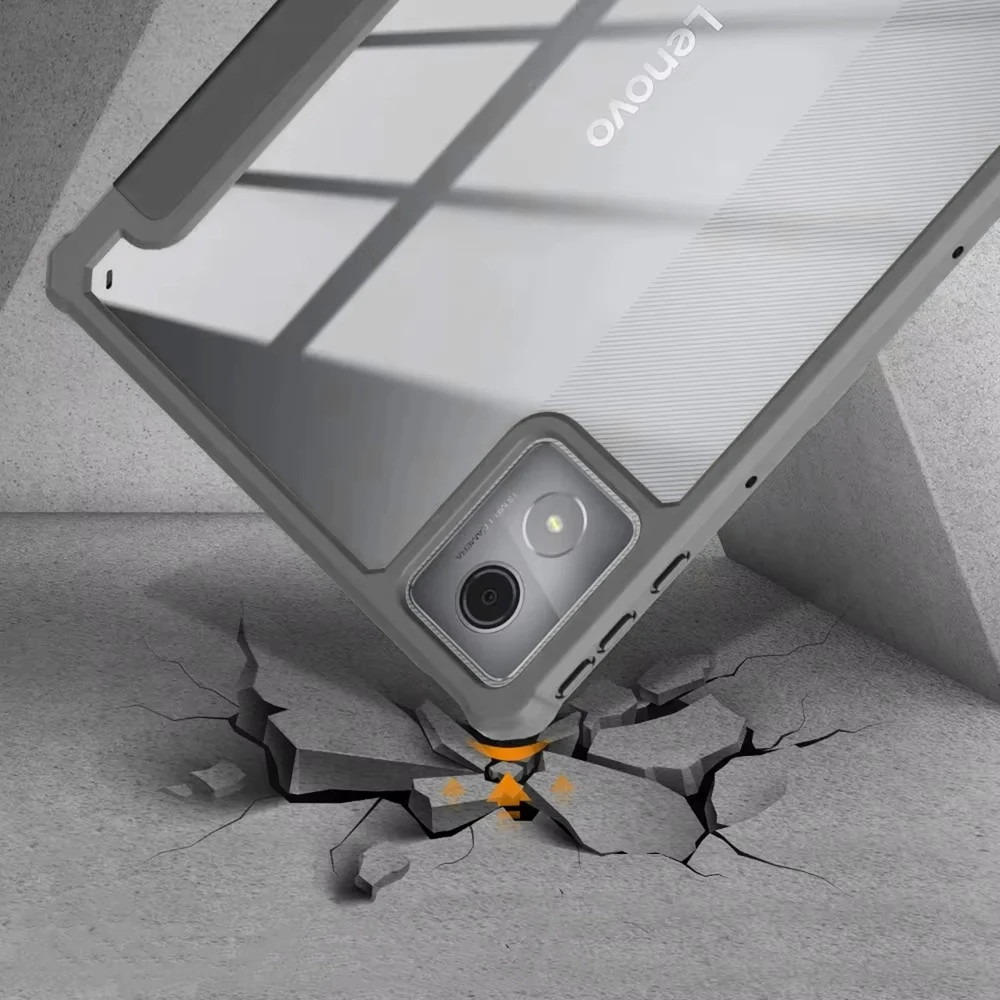 Planšetinio kompiuterio dėklas 4kom.pl Clear Pieštukas, skirtas Lenovo K11 Plus, juodas – apsauginis su stovu, prieiga prie portų ir mygtukų