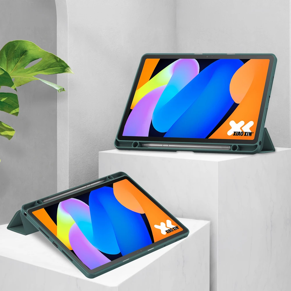 Planšetinio kompiuterio dėklas 4kom.pl „CrystalClear“ dėklas, skirtas „Lenovo Idea Tab 11 2025“ – su stovu ir rašiklio laikikliu