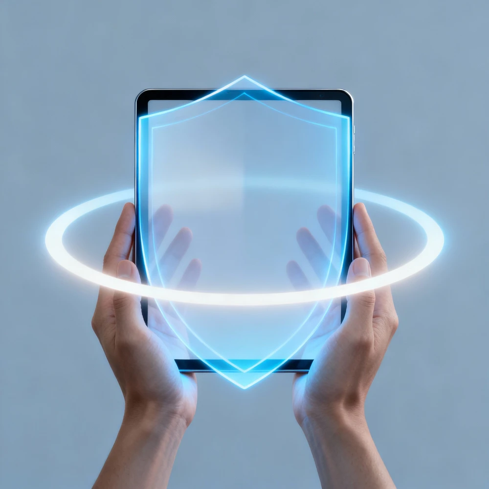 Planšetinio kompiuterio dėklas 4kom.pl Dėklas, skirtas „Xiaomi Redmi Pad 2 11 2025“ – skaidrus su vieta rašikliui ir stovui, juodas