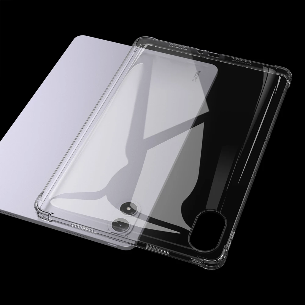 Planošetinio kompiuterio dėklas 4kom.pl dėklas skirtas Xiaomi Redmi Pad 2 Pro 12.1 2025 / Poco Pad M1 / Poco Pad M1 – permatoma silikoninė nugarėlė