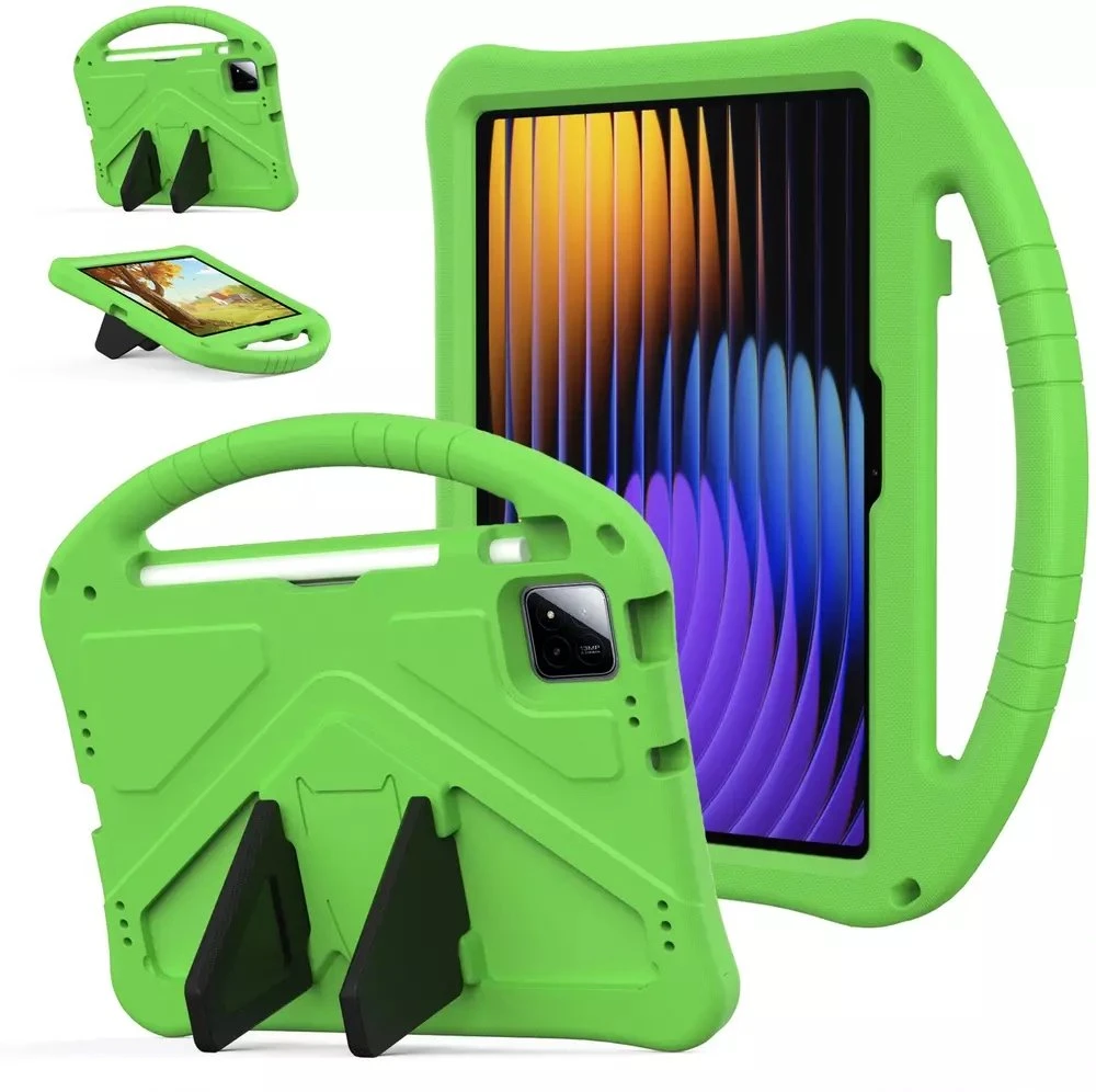 Planšetinio kompiuterio dėklas 4kom.pl FunColor dėklas, skirtas Xiaomi Pad 7 / Pad 7 PRO 11.2, stovo laikiklis, šarvuotas, žalias