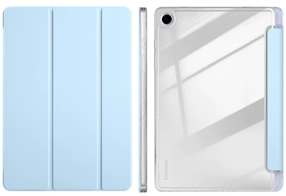 Planšetinio kompiuterio dėklas 4kom.pl TriFold skirtas Samsung Galaxy Tab A11+ Plus 10.9 2025 / A9+ Plus 11 2023 – su stovu ir vieta rašikliui (składane ochronne su klapką do tabletu case)