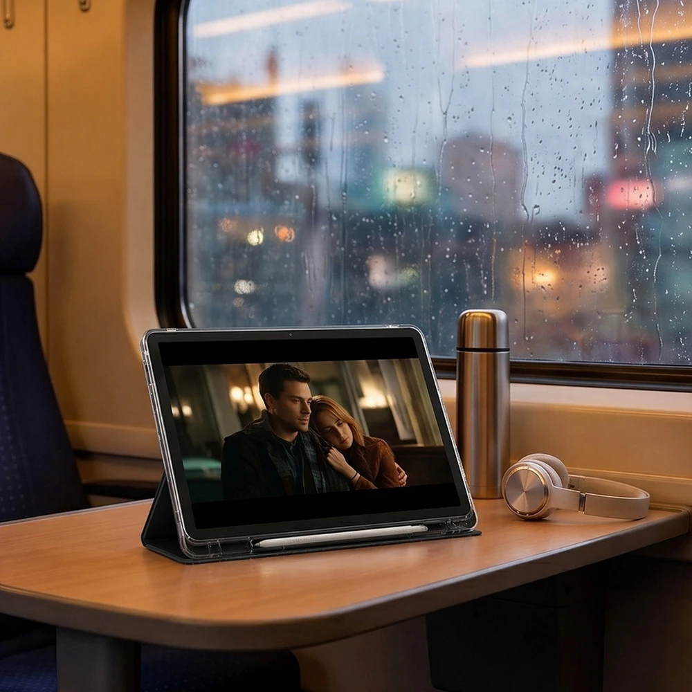 4kom.pl trijų dalių planšetinio kompiuterio dėklas, skirtas „Samsung Galaxy Tab A11+ Plus 10.9 2025 / A9+ Plus 11 2023“ – su stovu ir rašiklio laikikliu