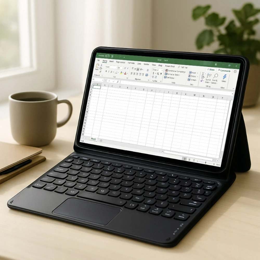 Planšetinio kompiuterio dėklas 4kom.pl skirtas Lenovo Idea Tab Pro 12.7, juodas – apsauginis su stovu