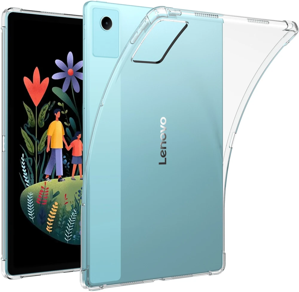 Planšetinio kompiuterio dėklas 4kom.pl skirtas Lenovo Idea Tab Plus 12.1 2025 - permatomi silikoniniai nugarėlės dėklai