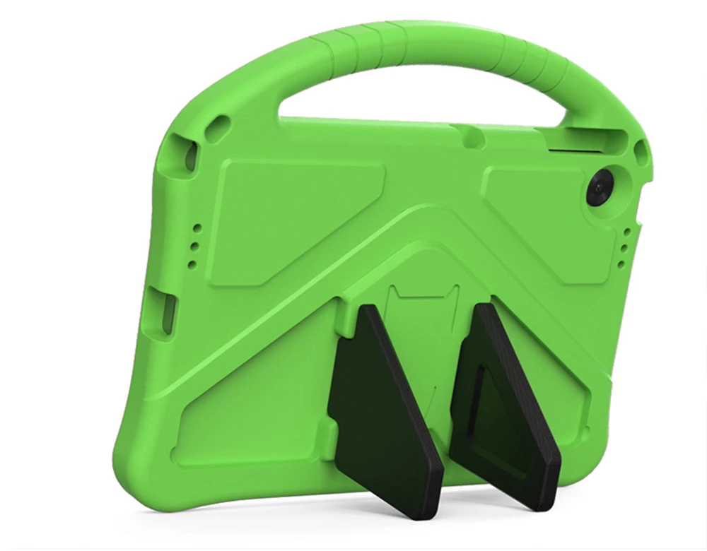 Planšetinio kompiuterio dėklas 4kom.pl FunColor skirtas Lenovo Tab 10.1 2025, žalias – apsauginis su stovu, prieiga prie prievadų ir mygtukų