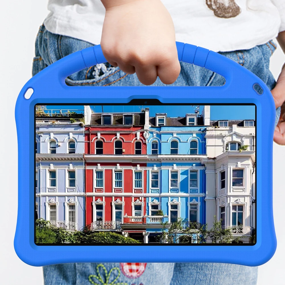 Planšetinio kompiuterio dėklas 4kom.pl FunColor, skirtas Lenovo Tab 10.1 2025 – apsauginis su stovu, jungčių ir mygtukų prieiga