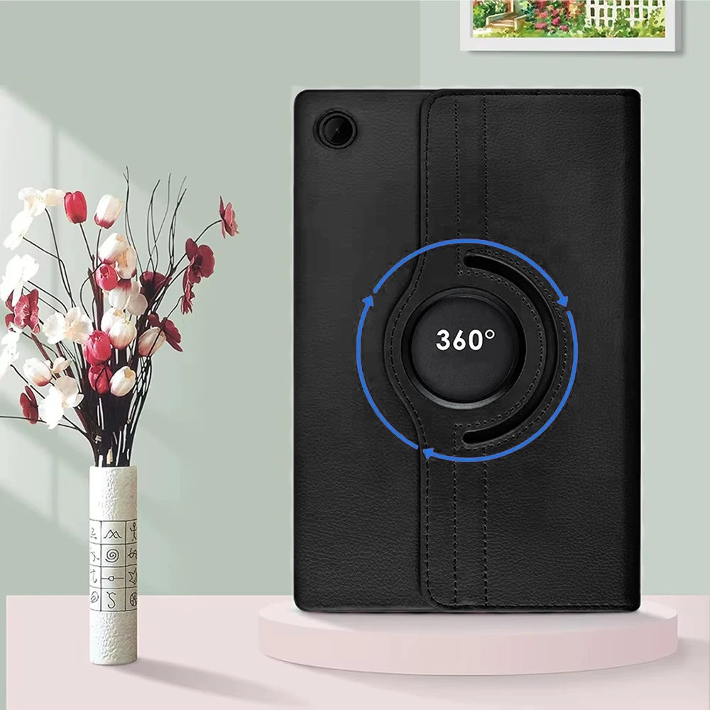 Planšetinio kompiuterio dėklas 4kom.pl 360 laipsnių sukamasis, skirtas Lenovo Tab M10 10.1 2022 3 Gen / Tab M10 Plus 2022 3-ioji karta, juodas – apsauginis su stovu