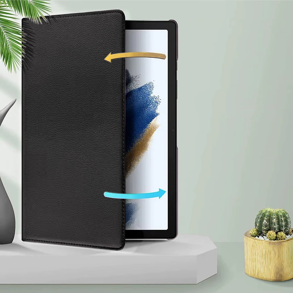 Planšetinio kompiuterio dėklas 4kom.pl 360 laipsnių sukamasis, skirtas Lenovo Tab M10 10.1 2022 3 Gen / Tab M10 Plus 2022 3-ioji karta, juodas – apsauginis su stovu